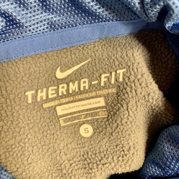 Nike Therma Fit Hoodie Womens Sz S Blue Gray Pullover Athletic Logo Swoosh Y2K - Picture 11 of 13